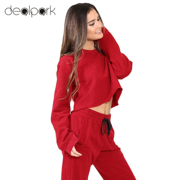 2017 Autumn Hoodies Women Sweatshirt Crop Tops Blouses O-Neck Long Sleeves Casual Sportswear Pullover female Tracksuit